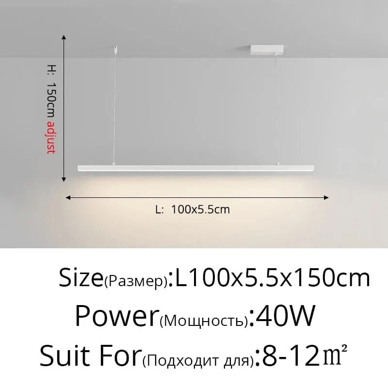 Lampes Design pour Restaurant et Bar | Marco Lucetti A Blanc L100x5cm 40W / Blanc froid