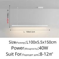 Lampes Design pour Restaurant et Bar | Marco Lucetti A Blanc L100x5cm 40W / Blanc froid