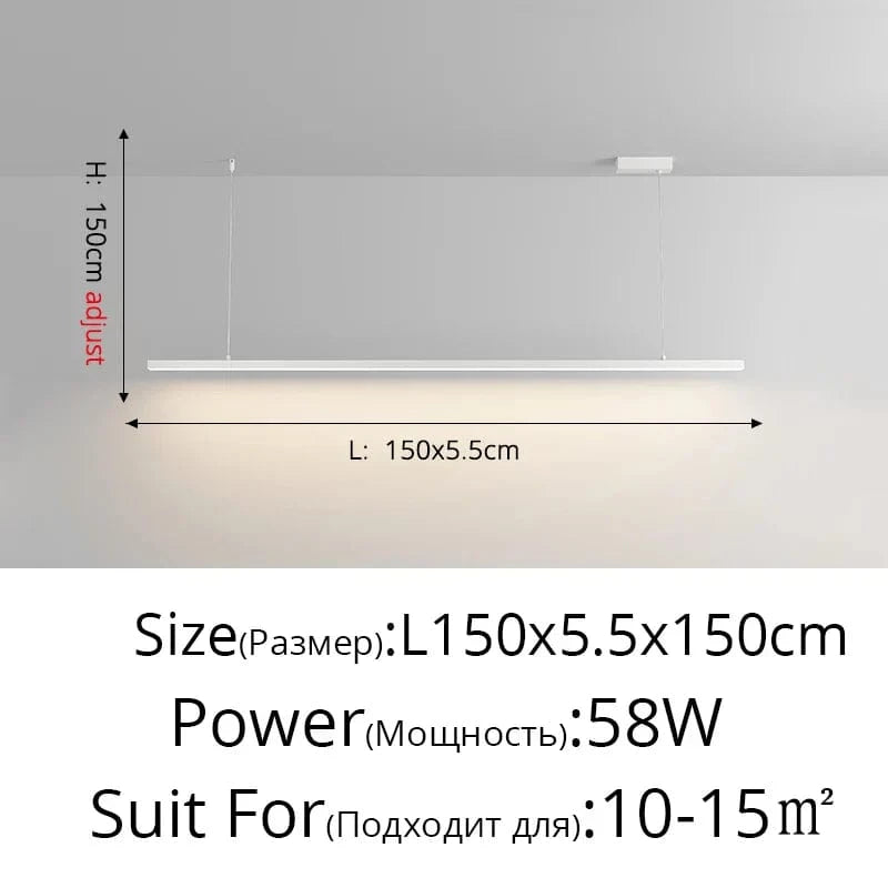 Lampes Design pour Restaurant et Bar | Marco Lucetti A Blanc L150x5cm 58W / Blanc froid