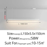 Lampes Design pour Restaurant et Bar | Marco Lucetti A Blanc L150x5cm 58W / Blanc froid