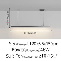 Lampes Design pour Restaurant et Bar | Marco Lucetti A Noir L120x5cm 46W / Blanc froid