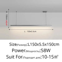 Lampes Design pour Restaurant et Bar | Marco Lucetti A Noir L150x5cm 58W / Blanc froid