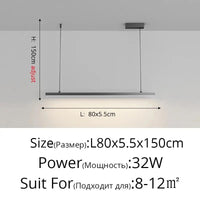 Lampes Design pour Restaurant et Bar | Marco Lucetti A Noir L80x5cm 32W / Blanc froid