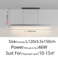 Lampes Design pour Restaurant et Bar | Marco Lucetti B Noir L120x5cm 46W / Blanc froid