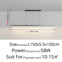 Lampes Design pour Restaurant et Bar | Marco Lucetti B Noir L150x5cm 58W / Blanc froid