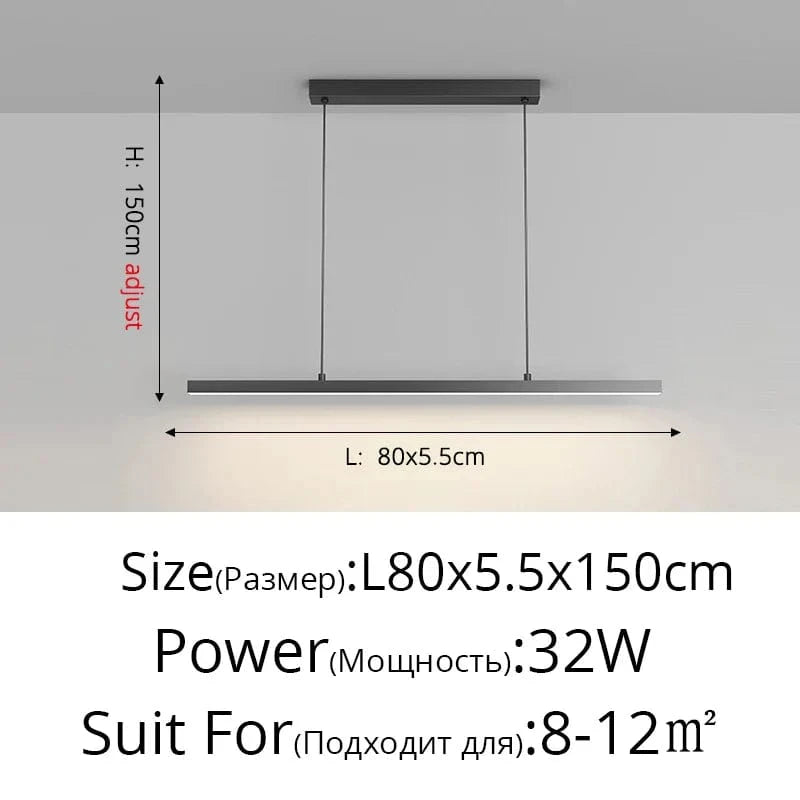 Lampes Design pour Restaurant et Bar | Marco Lucetti B Noir L80x5cm 32W / Blanc froid