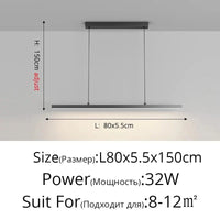 Lampes Design pour Restaurant et Bar | Marco Lucetti B Noir L80x5cm 32W / Blanc froid