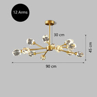 Lampes LED de Luxe pour Salon | Marco Lucetti 12 lumières / Tension AC100V-130V / Lumière jaune