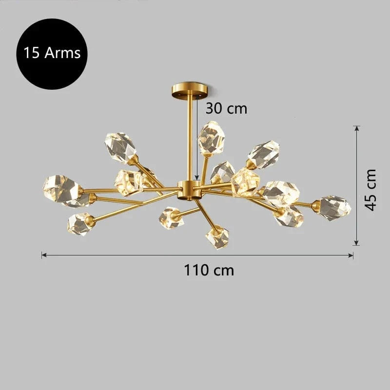 Lampes LED de Luxe pour Salon | Marco Lucetti 15 lumières / Tension AC100V-130V / Lumière jaune