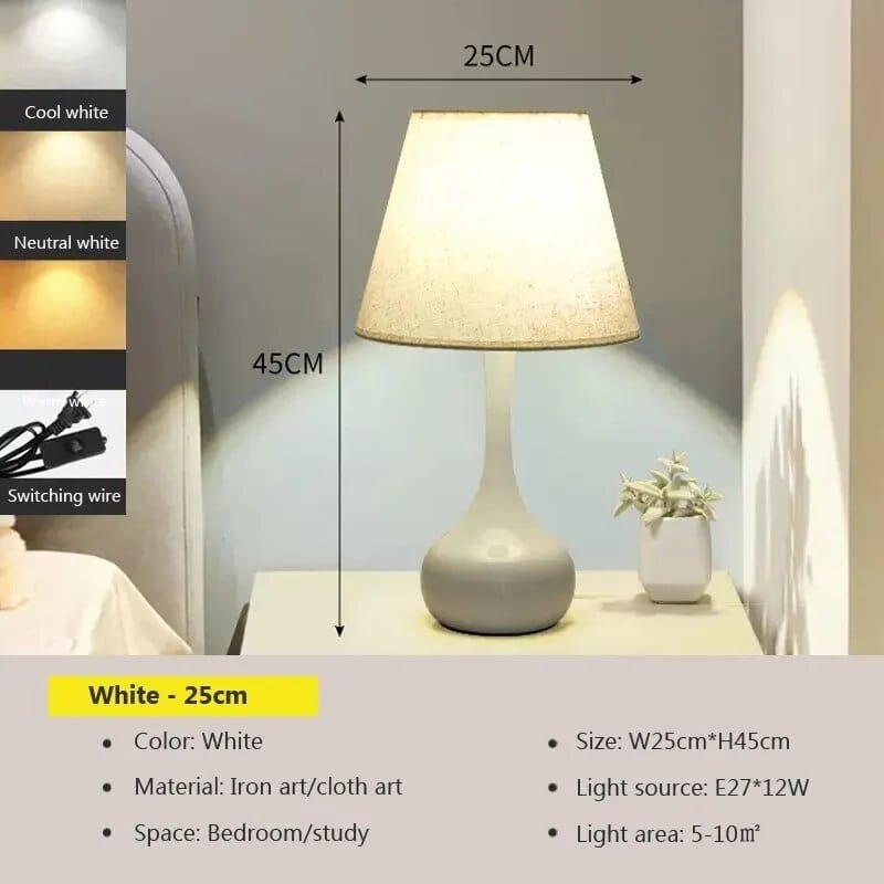 Lampes LED Nordika - Abat-jour Tissu | Marco Lucetti Prise américaine / LTL012 Blanc 25cm / Blanc froid-Pas de RC