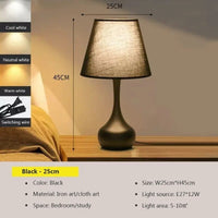 Lampes LED Nordika - Abat-jour Tissu | Marco Lucetti Prise américaine / LTL012 Noir 25cm / Blanc froid-Pas de RC