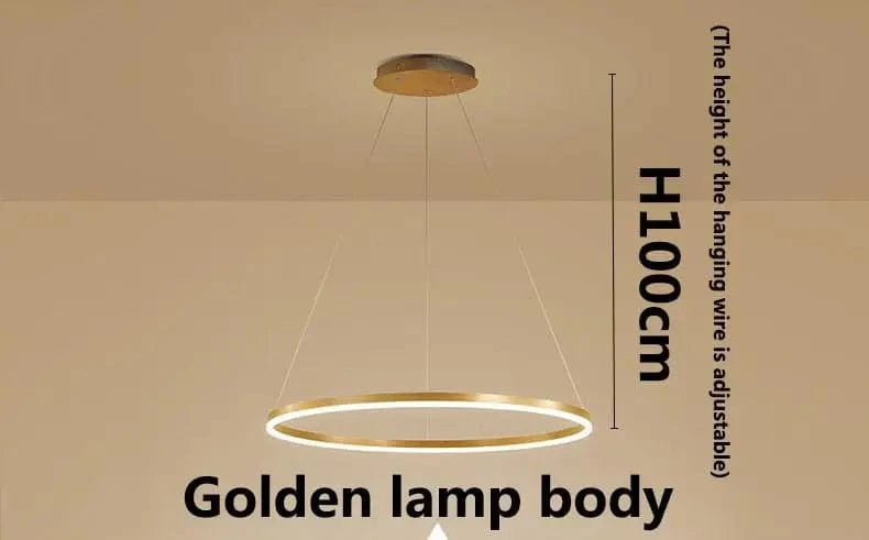 Lampes LED Suspendues Nordic Minimalist Circle Ring | Marco Lucetti Corps de lampe doré / 40 cm / Blanc chaud