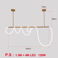 Lampes LED suspension moderne. | Marco Lucetti 150cm 128W / Blanc chaud 3000K