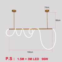 Lampes LED suspension moderne. | Marco Lucetti 150cm 96W / Blanc chaud 3000K