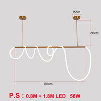 Lampes LED suspension moderne. | Marco Lucetti 80cm 58W / Blanc chaud 3000K