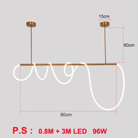 Lampes LED suspension moderne. | Marco Lucetti 80cm 96W / Blanc chaud 3000K