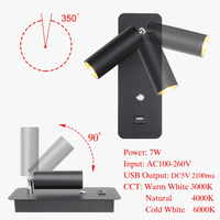 Lampes murales LED d'intérieur 7W avec Port USB - Applique murale pour Chambre ou Salon - Style Nordique Moderne - Interrupteur inclus | Marco Lucetti