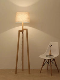 Lampes sur pied pour salon Vintage élégant en bois trépied LED | Marco Lucetti Couverture blanche ordinaire