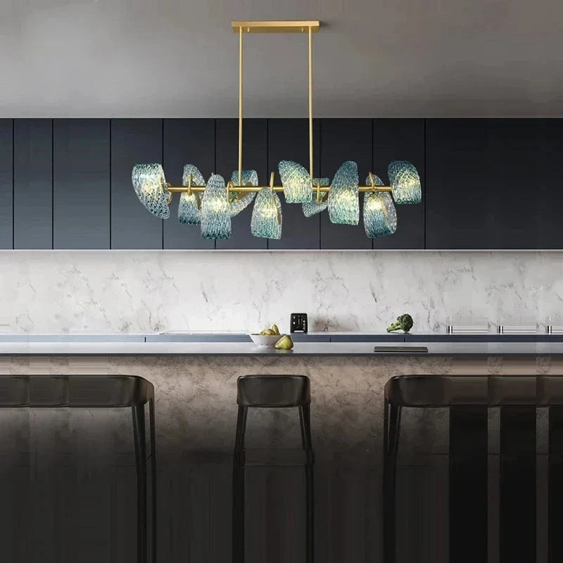 Lampes suspendues design en verre bleu pour couloir, Bar et chambre - Suspension Luminaire Moderne | Marco Lucetti