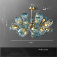 Lampes suspendues design en verre bleu pour couloir, Bar et chambre - Suspension Luminaire Moderne | Marco Lucetti Dia100cm