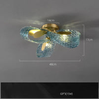 Lampes suspendues design en verre bleu pour couloir, Bar et chambre - Suspension Luminaire Moderne | Marco Lucetti Plafonnier 3 lumières