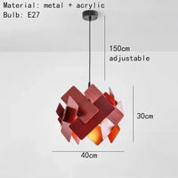 Lampes suspendues en bois design avec cordon ajustable | Marco Lucetti Rouge / Lumière naturelle