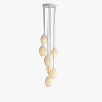 Lampes suspendues en céramique nervurée de style britannique contemporain