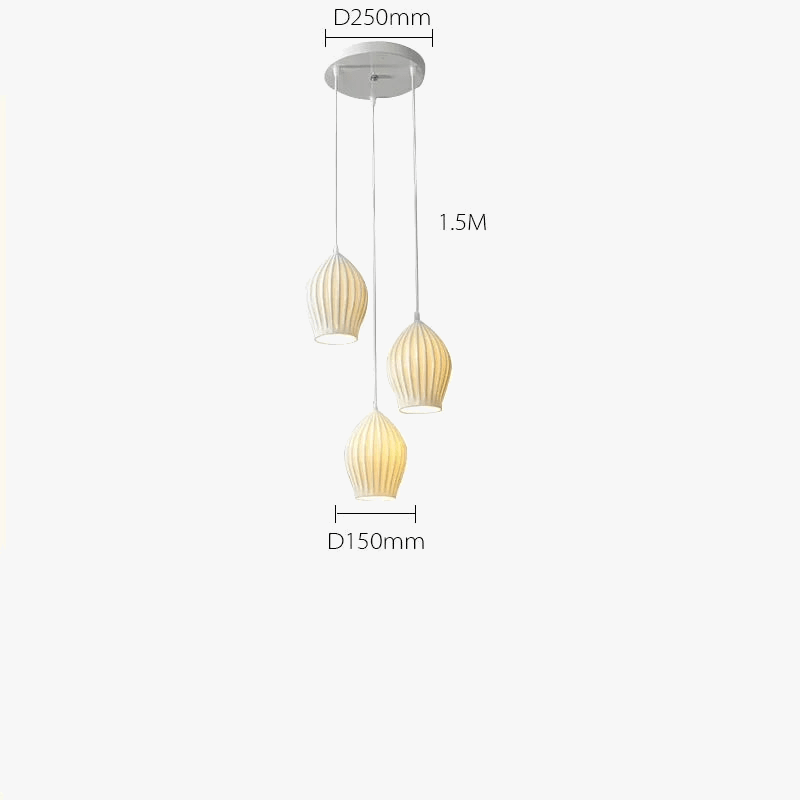 Lampes suspendues en céramique nervurée de style britannique contemporain