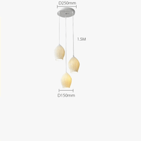 Lampes suspendues en céramique nervurée de style britannique contemporain