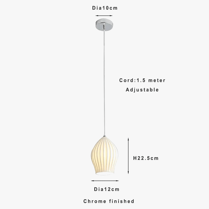 Lampes suspendues en céramique nervurée de style britannique contemporain