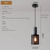 Lampes suspendues en ciment pour loft industriel avec abat-jour en fer forgé | Marco Lucetti B / 110V / Blanc chaud