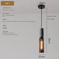 Lampes suspendues en ciment pour loft industriel avec abat-jour en fer forgé | Marco Lucetti C / 110V / Blanc chaud