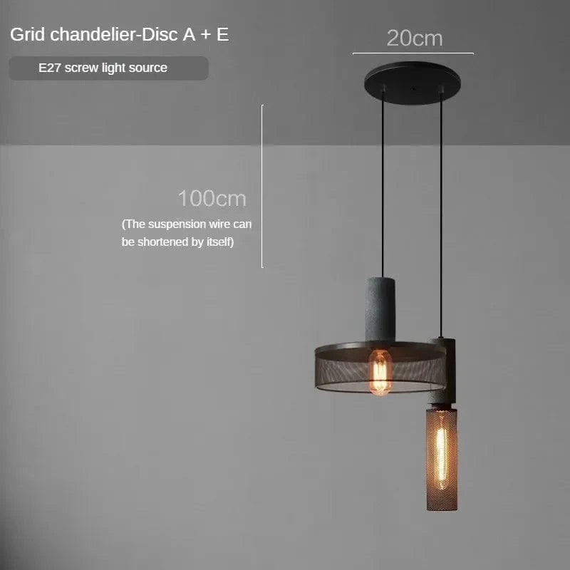 Lampes suspendues en ciment pour loft industriel avec abat-jour en fer forgé | Marco Lucetti H / 110V / Blanc chaud