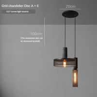 Lampes suspendues en ciment pour loft industriel avec abat-jour en fer forgé | Marco Lucetti H / 110V / Blanc chaud