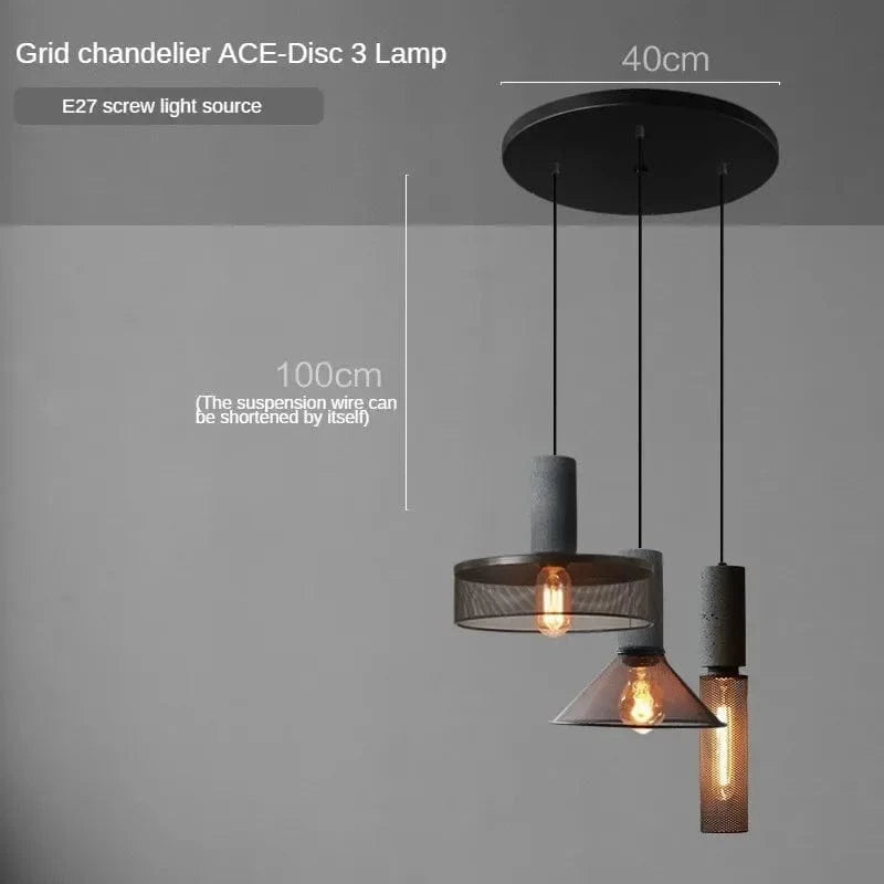 Lampes suspendues en ciment pour loft industriel avec abat-jour en fer forgé | Marco Lucetti J. / 220V / Pas d'ampoule