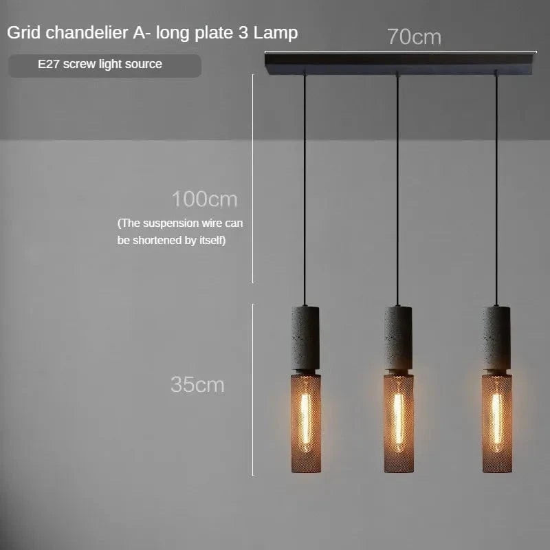 Lampes suspendues en ciment pour loft industriel avec abat-jour en fer forgé | Marco Lucetti N / 220V / Pas d'ampoule