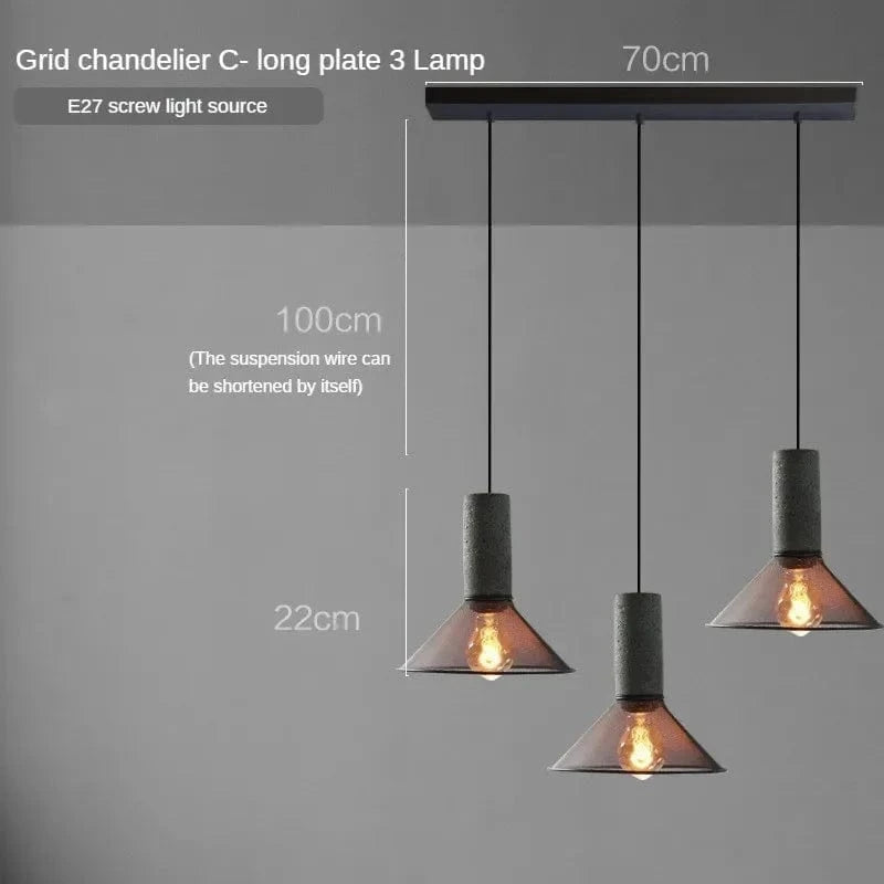 Lampes suspendues en ciment pour loft industriel avec abat-jour en fer forgé | Marco Lucetti Q / 220V / Pas d&#39;ampoule