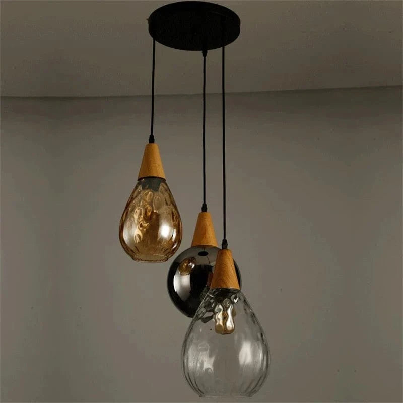 Lampes suspendues en verre grain d'eau - Collection nordique rétro décoratives | Marco Lucetti