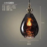 Lampes suspendues en verre grain d'eau - Collection nordique rétro décoratives | Marco Lucetti Gris fumé 4