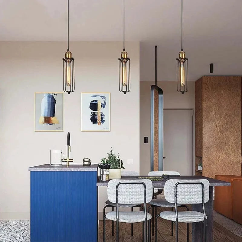 Lampes suspendues industrielles vintage avec cage en fer - Éclairage rétro chic | Marco Lucetti Bronze / E27 (sans ampoule) / CHINE