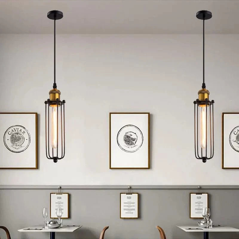 Lampes suspendues industrielles vintage avec cage en fer - Éclairage rétro chic | Marco Lucetti Bronze / E27 (sans ampoule) / CHINE