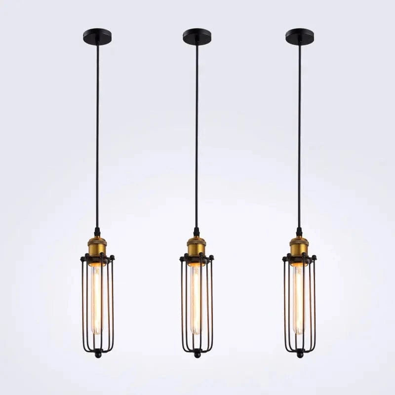 Lampes suspendues industrielles vintage avec cage en fer - Éclairage rétro chic | Marco Lucetti Bronze / E27 (sans ampoule) / CHINE
