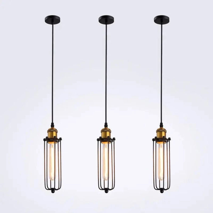 Lampes suspendues industrielles vintage avec cage en fer - Éclairage rétro chic | Marco Lucetti Bronze / E27 (sans ampoule) / CHINE