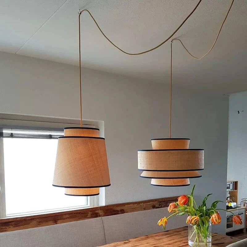 Lampes suspendues japonaises modernes à LED pour intérieur - Bande longue noire | Marco Lucetti