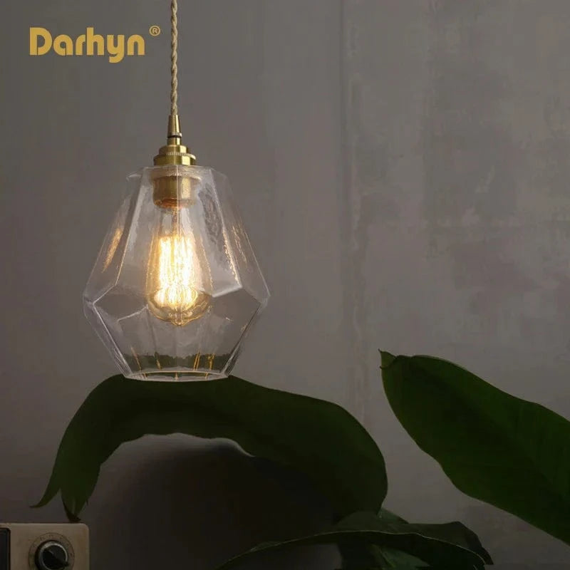 Lampes Suspendues Laiton et Verre Vintage | Marco Lucetti