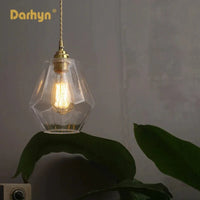 Lampes Suspendues Laiton et Verre Vintage | Marco Lucetti