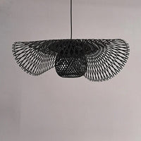 Lampes suspendues LED en bambou - Éclairage créatif pour Tatami - Suspension Luminaire de Restaurant | Marco Lucetti Corps noir / Dia-35cm