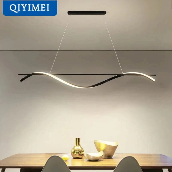 Lampes suspendues LED modernes Qiyimei - Décor Minimaliste | Marco Lucetti Noir / Longueur 100cm / Blanc chaud