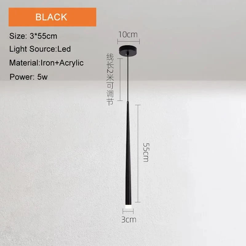 Lampes suspendues LED nordiques design - Collection moderne et décorative | Marco Lucetti Noir / Lumière chaude 5W / CHINE