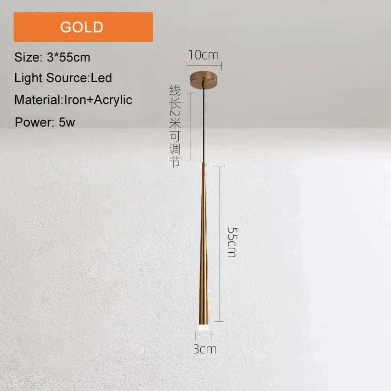 Lampes suspendues LED nordiques design - Collection moderne et décorative | Marco Lucetti Or / Lumière chaude 5W / CHINE